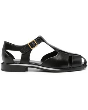 ADRIANNA FERETTI Buckle-Fastening Leather Sandals - Black