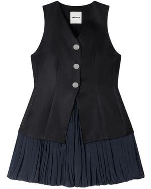 Sandro Layered Sleeveless Mini Dress - Black