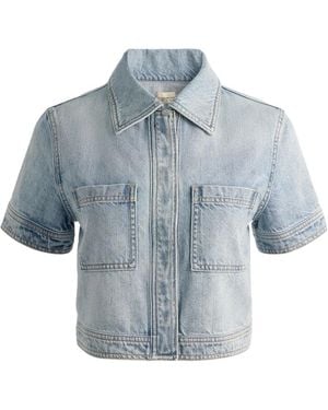Alice + Olivia Chemise En Jean Tesha À Manches Courtes - Bleu