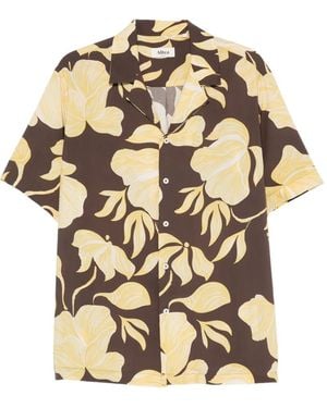 Altea Floral-Print Short-Sleeve Shirt - Metallic