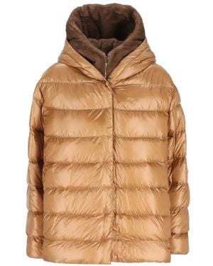 Herno Quilted Hooded Jackets - Natural