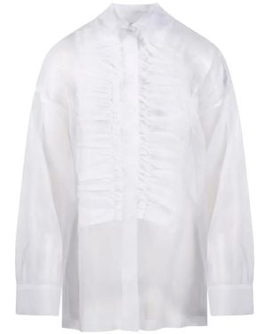 P.A.R.O.S.H. Ruffle-Detail Shirt - White
