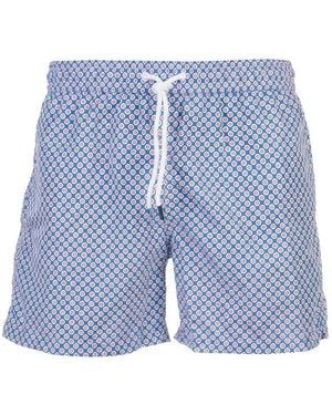 Fedeli Short De Bain À Imprimé Géométrique - Blue