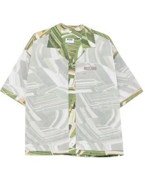 Moschino Graphic-Print Short-Sleeve Shirt - Grey