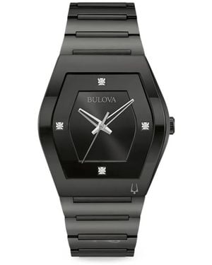 Bulova Gemini Diamond 40Mm Watch - Black