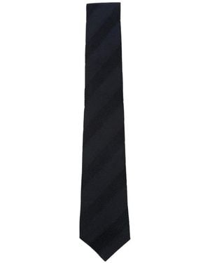 Tagliatore Diagonal-Stripe Knitted Tie - Black