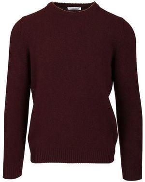 Al Duca d'Aosta Ribbed-Trim Crew-Neck Jumper - Purple