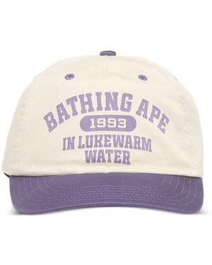 A Bathing Ape Casquette À Logo Imprimé - White