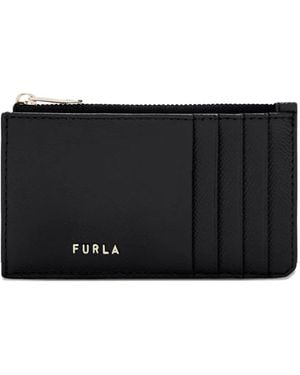 Furla Medium Classic Logo-Lettering Card Case - Black