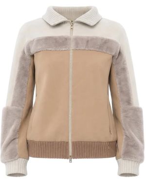 Herno Resort Faux-Fur Insert Jacket - Natural