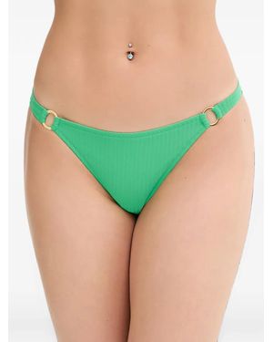 Melissa Odabash Montenegro Ribbed Ring-Detail Bikini Bottoms - Green