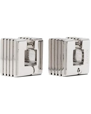 KHAITE Small Empire Post-Back Earrings - Grey