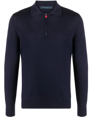Kiton ハーフジップ ポロシャツ - ブルー