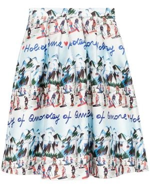 ALESSANDRO ENRIQUEZ Rock mit grafischem Print - Weiß