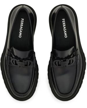 Ferragamo Gancini Ornament Moccasin - Black