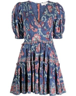Sea Rory Puff-Sleeve Minidress - Blue