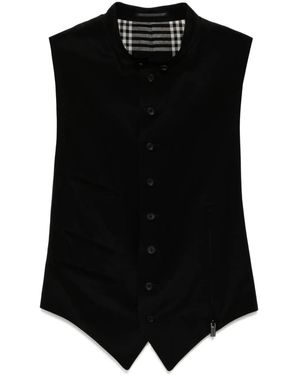 Yohji Yamamoto Chaleco de seda - Negro