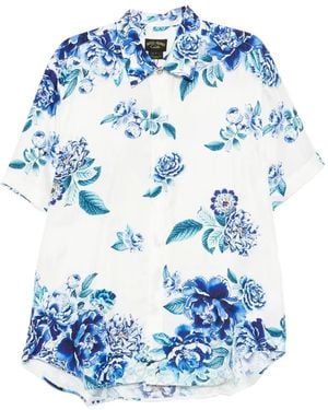CAMILLA Silk Oversized Shirt - ブルー