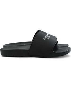 Off-White c/o Virgil Abloh Text-Embellished Slides - Black