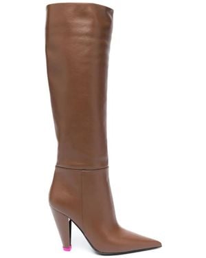 3Juin 105Mm Leather Knee-Length Boots - Brown
