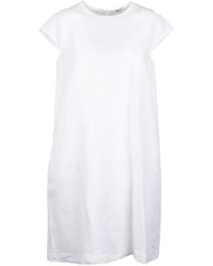 Aspesi Vestido Corto Con Cuello Redondo - Blanco