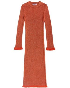 MACCAPANI Sara Knitted Long-Sleeve Maxi Dress - Red
