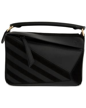 Loewe Puzzle Suède Clutch - Zwart