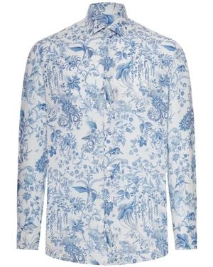 Etro Floral-Print Shirt - Blue