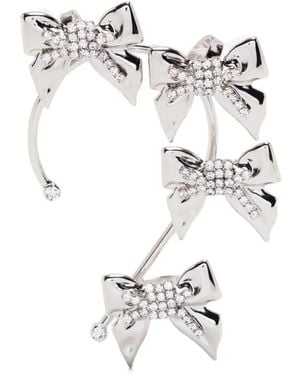Alessandra Rich Ear Cuff Mit Schleifendetail - Weiß