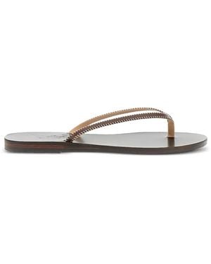 Ancient Greek Sandals Saionara Whipstitch-Trim Sandals - White