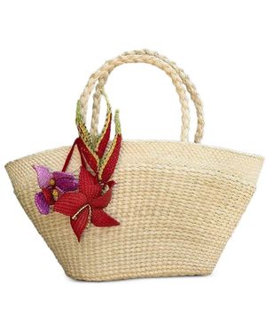 AMOR Y MEZCAL Flower-Embellishment Tote Bag - Pink