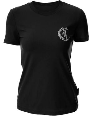 Just Cavalli Logo-Embellished T-Shirt - Black