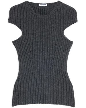 Jil Sander Wool-Knit Top - Black