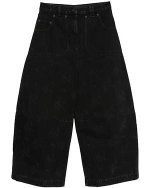 Simone Rocha Logo-Patch Jeans - Black