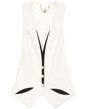 Elisabetta Franchi Button Sleeveless Waistcoat - Natural