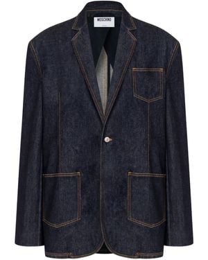 Moschino Patch-Pocket Denim Blazer - Blue