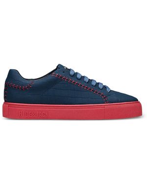 HIDE & JACK Baskets Essence Baseball À Effet Peau De Crocodile Et Détail Au Point Roulé - Blue