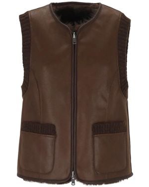 Urbancode Reversible Toscana Faux-Fur Panels Gilet - Brown