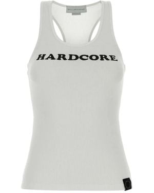 Stella McCartney Hardcore Slogan Cotton Tank Top - Grey