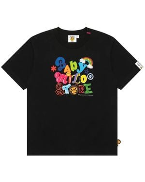 *BABY MILO® STORE BY *A BATHING APE® Graphic Crew-Neck T-Shirt - Black