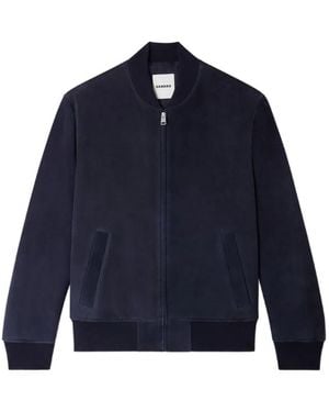 Sandro Zip-Up Suede Jacket - Black