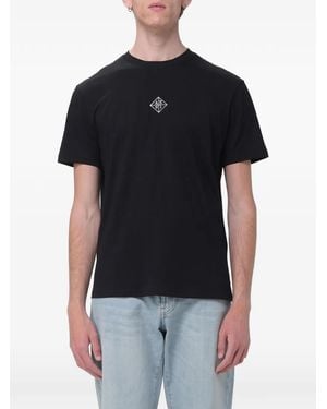 ARMANI EXCHANGE Camiseta De Algodón Con Logo Bordado - Negro