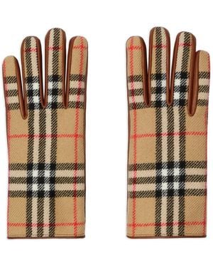 Burberry Check-Pattern Gloves - Natural