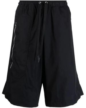 JORDANLUCA Zip-Detail Wrap Shorts - Black
