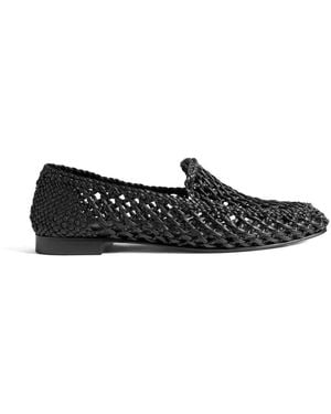 Le Monde Beryl Mocassins En Cuir Tressé À Boucles - Black
