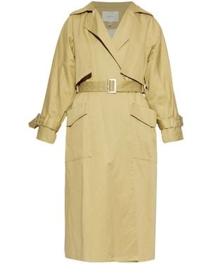 Gestuz Belted Trench Coat - Yellow
