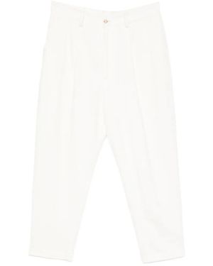 Eleventy Pleated Tapered Pants - White