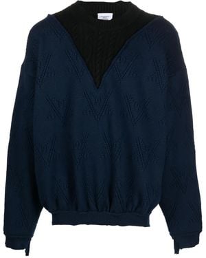 Vetements Distressed-Effect Merino Sweater - Blue