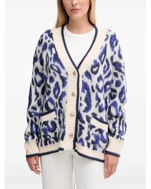 GAUDI Cardigan Mit Leoparden-Print - Blau