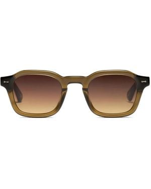 PETER AND MAY Hero Sonnenbrille Mit Eckigem Gestell - Braun